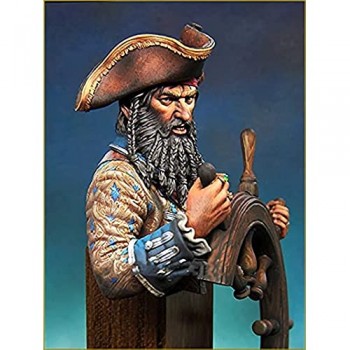 Risjc 1/10 Busto in Resina Personaggio Busto Modello Antico Capitano Pirata Kit Modello Bianco // N26994