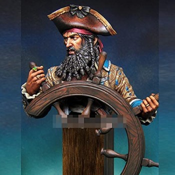 Risjc 1/10 Busto in Resina Personaggio Busto Modello Antico Capitano Pirata Kit Modello Bianco // N26994