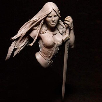 Risjc 1/10 Resin Bust Character Busto Model Pack Ancient Female Warrior White Model Kit // N55290