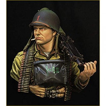 weizhang 1/10 Kit di Costruzione Busto in Resina Army Machine Gunner