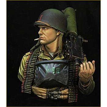 weizhang 1/10 Kit di Costruzione Busto in Resina Army Machine Gunner