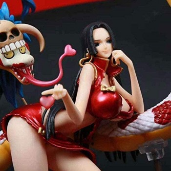 LHLBD Anime Figure One Piece Re dei Vestiti stracciati Hancock Snake Ji può illuminare Premium Edition Immagine in Scatola Giocattolo Modello Statua Bambola Scultura Altezza 41 cm