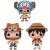 One Piece Figure Q Version Model (3pcs) Luffy Animated Character Decorazione del desktop Circa 4 pollici Scultura Anime Regali Model Toys Kit
