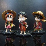 Statue Toy Model Collezione di personaggi dei cartoni animati / Souvenir Q Edition Luffy / 3 Combinazione 11.5CM Regali anime Giocattoli di modello Kit