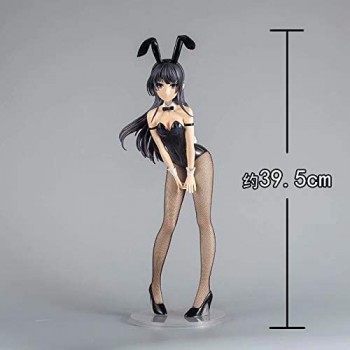 Yvonnezhang 25-40cm Anime Rascal Non sogna di Bunny Girl Senpai Sakurajima Mai Ragazza Anime PVC Action Figure Giocattolo Anime Figura Regalo 25cm Nero Senza Scatola