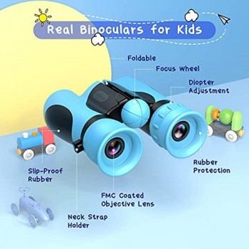 Binocolo Impermeabile per Bambini Alto ingrandimento 8x21 Giocattolo Regalo del telescopio Compatto Leggero per Ragazzi e Ragazze