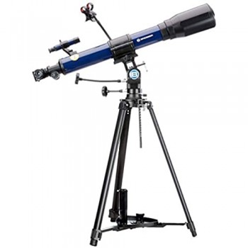 Bresser SKYLUX 9618760LC1000 - Telescopio con supporto per smartphone e filtro solare 70/700 mm colore: Blu scuro