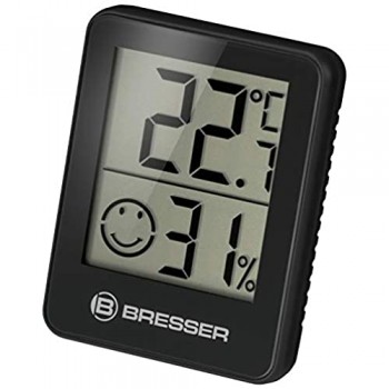 Bresser Termometro igrometro Temeo Hygro Indicator set da 3 pezzi da posizionare o da montare a parete con indicatore di temperatura ambiente nero