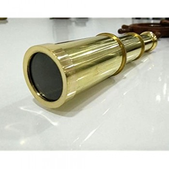 6 Solid Brass Handheld Telescope - Nautical Pirate Spyglass with Wood Box NauticalMart
