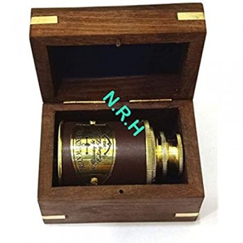 Nautical Marine Spyglass Pirate telescopio in ottone con scatola di legno 20 3 cm