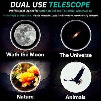 Telescopio Astronomico Professionale per bambini e principianti - Portatile e Potente 28x-210x Facile da Installare e Utilizzare - Ideale per Osservare la Luna i Pianeti e le Galassie vicine