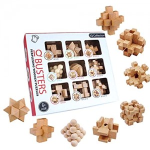 3T6B Rompicapo in Legno Giocattoli Puzzle in Legno 3D (9 Pezzi) usati per l'allenamento del Cervello Esercizio mentale Giochi Puzzle in Legno per Bambini e Adolescenti