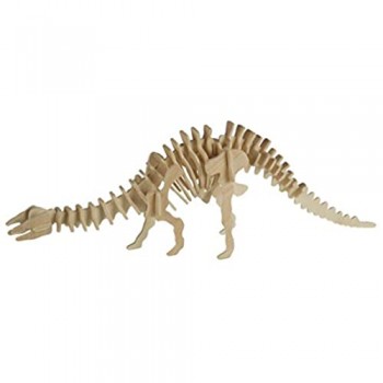 Bada Bing Set di 4 puzzle in legno naturale per bambini 3D con scheletro di dinosauro per bricolage e costruzione 45