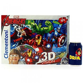 Clementoni- Avengers Puzzle 3D Vision 104 Pezzi 20606