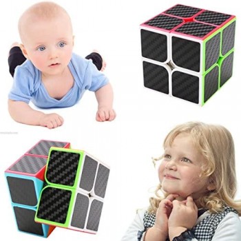 Coolzon Puzzle Cube 2x2x2 Magico Cubo con Adesivo in Fibra di Carbonio Nuovo velocità