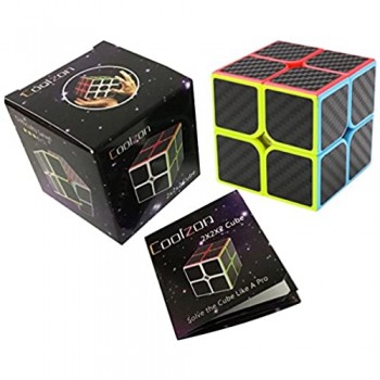 Coolzon Puzzle Cube 2x2x2 Magico Cubo con Adesivo in Fibra di Carbonio Nuovo velocità