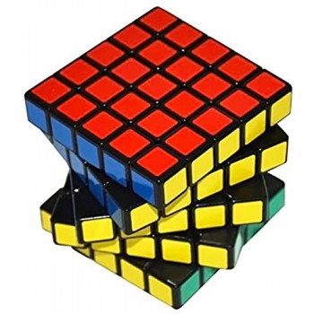 Coolzon® Cubo Magico 5x5x5 Speed Puzzle Magic Cube Velocità Twisty Giocattolo PVC Adesivo 63mm Nero