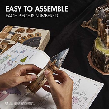 CubicFun Puzzle 3D Harry Potter Hogwarts Castello Scuola di Stregoneria e Magia Kit di Modellismo Grande Architettura Modello Buon Regalo per Adulti 197 Pezzi