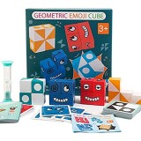 FancyWhoop Cubi da Costruzione Expression Puzzle Cambia Faccia Cubo Building Block Espressione Puzzle Montessori cubi Puzzle Emoji Geometrici Gioco di Abbinamento Emoji per rompicapo di Pensiero