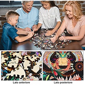 GOLDGE Puzzle in Legno di Animali A4 Pezzi di Puzzle di Forma Unica Puzzle Animali Colorati 3D per Adulti e Bambini Miglior Regalo per Puzzle di Decorazione Domestica