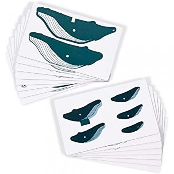Janod- Puzzle da assemblare per Bambini Animali 3D Balena 43 Pezzi-Gioco educativo-Sviluppo della motricità fine-in collaborazione con Il WWF-Cartone Certificato FSC-Dall\'età di 6 Anni J08616
