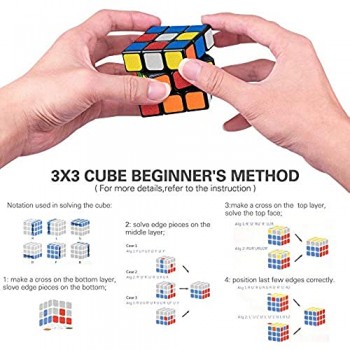 Jooheli Speed Cube 3X3 Cubo Magico Cubo Puzzle 3D Rotazione Facile Cubo Ritorto Liscio Giocattoli rompicapo per Bambini Adulti Bambini (glassati)