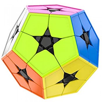 OJIN MoYu MoFang JiaoShi Meilong 2x2 Megaminx Dodecahedron Cube Cubing Classroom Meilong Kibiminx Smooth Puzzle Cube Giocattoli Speciali con Un cubo treppiede(Scrub Stickerless)