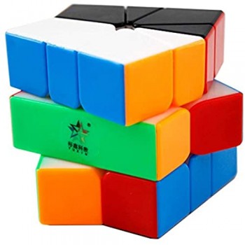 OJIN YuXin Little Magic SQ1 M Cube Square-1 M Black Bottom SQ 1 The Enhanced Version M Cube Smoothly Twsit Puzzle Smooth Cube with One Cube Tripod (Stickerless)