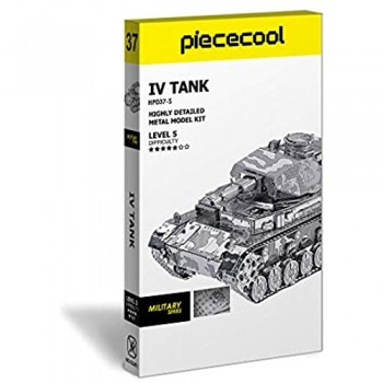 Piececool Kit Modello in Metallo - IV Tank Puzzle 3D in Metallo per Adulti