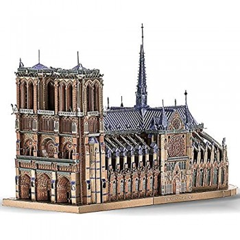 Piececool Puzzle 3D in metallo per adulti – Notre Dame Cattedrale Parigi DIY 3D in metallo modello per adulti ideale come regalo di compleanno per adulti 382 pezzi
