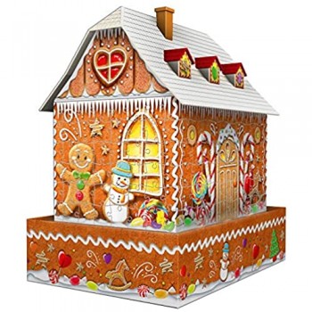 Ravensburger 11237 Gingerbread House 3D Puzzle 257 Pezzi Multicolore Età Raccomandata 8+ Dimensioni Finali 29 5 x 11 6 cm