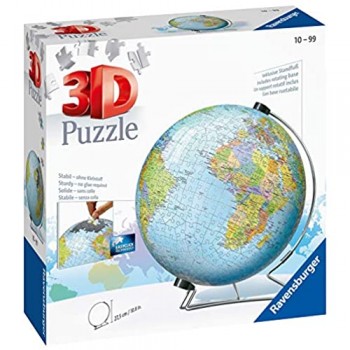 Ravensburger 12436 Globo 3D Puzzle 540 Pezzi Multicolore Età Raccomandata 10+ Dimensioni 27.5 x 23.3 cm