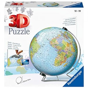 Ravensburger 12436 Globo 3D Puzzle 540 Pezzi Multicolore Età Raccomandata 10+ Dimensioni 27.5 x 23.3 cm