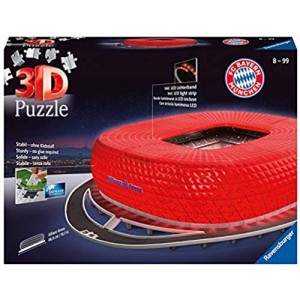 Ravensburger Spieleverlag- Puzzle 3D 216 pièces Stade Allianz Arena illuminé Alleanza Notte Colore Altri 12530