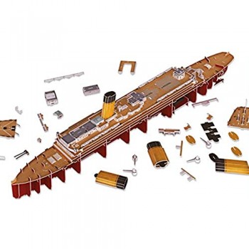 Revell 3D Puzzle- Probabilmente la Nave più Famosa al Mondo RMS Titanic con Illuminazione a LED Scopri 3D divertiti per Grandi e piccini Colori 154