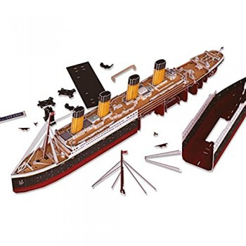 Revell 3D Puzzle- Probabilmente la Nave più Famosa al Mondo RMS Titanic con Illuminazione a LED Scopri 3D divertiti per Grandi e piccini Colori 154