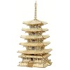 ROBOTIME Fai da te Pagoda 3D Puzzle a cinque piani Kit di artigianato in legno Costruzione di modelli meccanici Kit di puzzle creativi Miglior regalo per adolescenti e adulti da costruire
