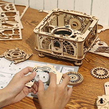 ROKR Puzzle 3D Legno per Bambini e Adulti Modellismo da Costruire Grammofono Classico Kit Modello