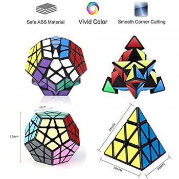ROXENDA Speed Cube Set Cubo Magico di Piramide Megaminx Tornitura Facile e Liscio Puzzle Cube 2 Pack
