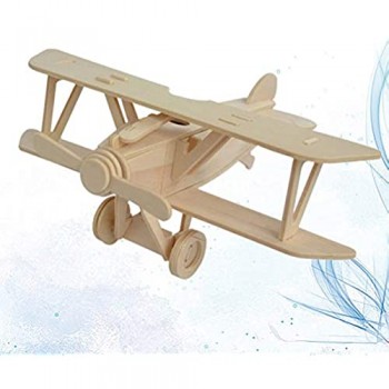 Toyvian Seghetto di legno fai da te 3D puzzle fatto a mano per il montaggio di pittura aereo modellino giocattolo per bambini