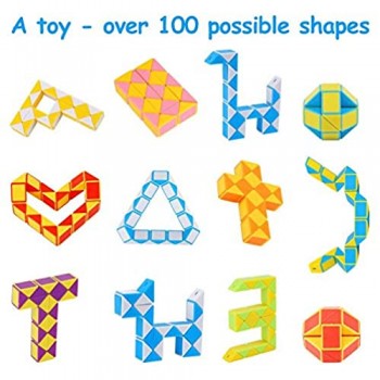 Ulikey 8 Pezzi 24 Blocchi Cubi di Serpente Magico Twistato Cubo velocità Mini Giocattolo Puzzle Cubo di Plastica per Bambini Festa Sacchetto di Riempimento Bomboniere per Feste