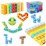 Ulikey 8 Pezzi 24 Blocchi Cubi di Serpente Magico Twistato Cubo velocità Mini Giocattolo Puzzle Cubo di Plastica per Bambini Festa Sacchetto di Riempimento Bomboniere per Feste
