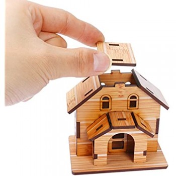 ZOSEN 3D Puzzle in legno - Modello Mini Casa - Giocattoli Educativi 3D Regalo di Puzzle per Bambini (4 Pezzi di Puzzle House 3D)