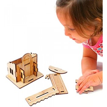 ZOSEN 3D Puzzle in legno - Modello Mini Casa - Giocattoli Educativi 3D Regalo di Puzzle per Bambini (4 Pezzi di Puzzle House 3D)