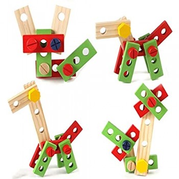 Giocattolo di Legno Carpenter Tool Set Manutenzione Scatola Giocattolo educativo di Legno for i Bambini Monsteramy.