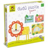 Ludattica - Didù puzzle Frame - Nella savana - 2-5 anni - puzzle sagomati con la base guida per i più piccoli - 20323