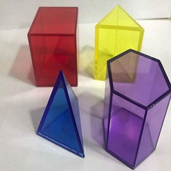 QW Le Particelle elementari Che insegnano i sussidi cubo del Triangolo cuboide Le Particelle elementari Geometriche semicircolari Rotonde Sono Lisce e Delicate. Legno plastica traspa B