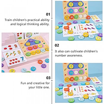 TOYANDONA 1 Set di Legno Orologio Insegnamento Tempo Numero Lettera Blocchi di Puzzle Sorter Puzzle Montessori Early Learning Giocattolo Educativo del Regalo per Il Bambino