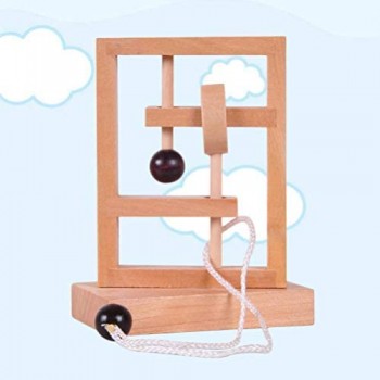 Toyvian Set di Puzzle di Corda di Legno Puzzle di Anello Soluzione di Stringa Rompicapo Centrale per Bambini Adulti Giocattoli di Sviluppo Precoce per I più Piccoli