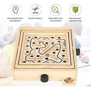 Wooden Maze Game Labyrinth Board Track Ball Puzzle Gaming Educational Toy 25 Holes Easy Challenge Around The Maze Toy Improve Concentration Educational Toy for Play Game